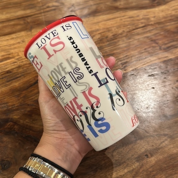 Starbucks - Love Is - Multi Color Insulated Ceramic Travel Tumbler Mug - Picture 3 of 8